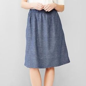 GAP Indigo Chambray Midi Skirt
